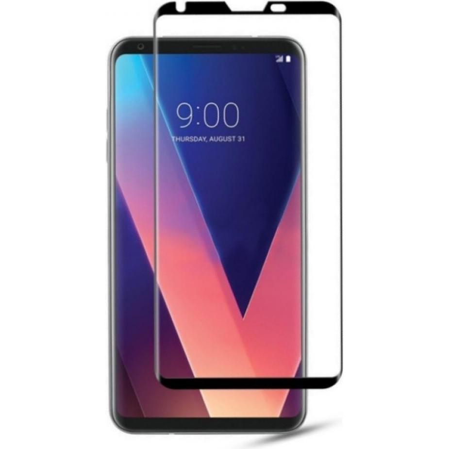 Screenguard LG V30 Full Screen Panzerglas Schutzfolie 2.5D 9H (LG V30), Smartphone Schutzfolie, Schwarz