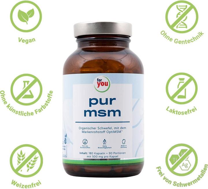 Actual product image For You pure msm (180 Piece, Capsules, 107 g)