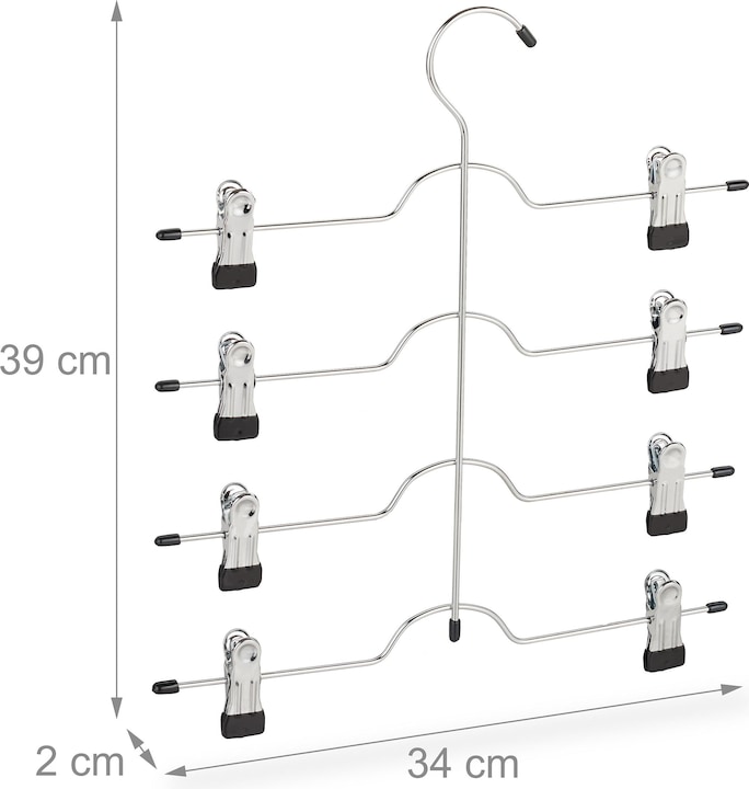 Actual product image Relaxdays Multi Clothes Hanger Set of 2, Clips (2 x)