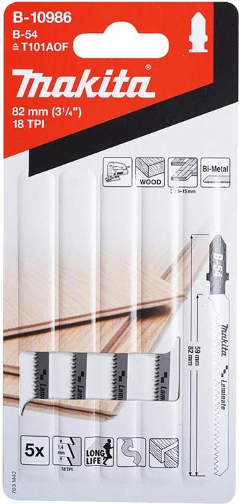 Produktbild Makita B-10986 Circular saw blades B-54 5Pcs. Laminatui, fi g. For cutting (T101AOF)