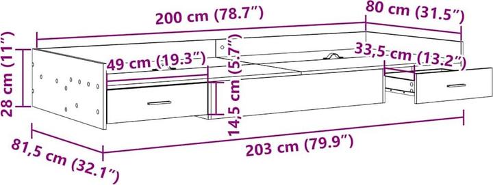 Image du produit vidaXL Plattformbett (80 x 200 cm)