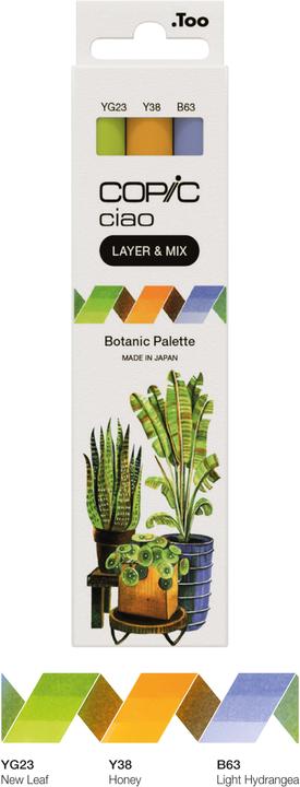 Immagine prodotto Copic CIAO - Marchio (Y-38 Miele, YG-23 New Leaf, B-63 Ortensia chiara, 6 mm, 3 x)