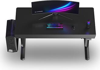 Actual product image Ultradesk Gaming-Tisch QUEST, 140x70cm, 72-120cm, schwarz-schwarz