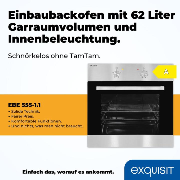 Produktbild Exquisit EBE 555-1.1 Elektro-Einbaubackofen