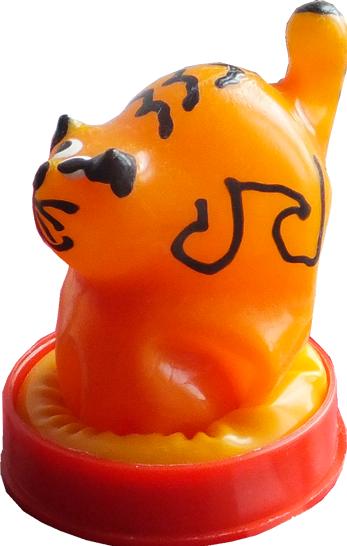 Produktbild Erco «Katze» Scherzkondom Handbemalt - Naturkautschuk, Orange (1 Stk.)