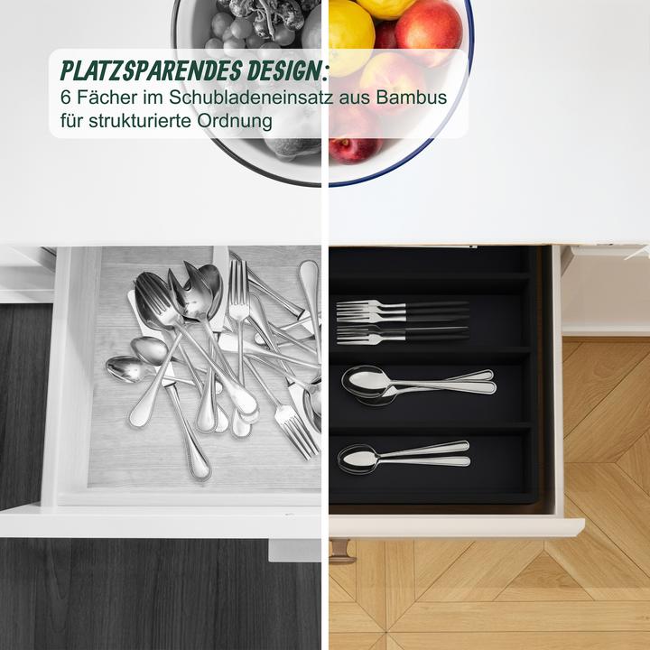 Actual product image Relaxdays Bamboo cutlery tray