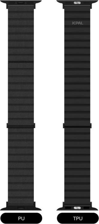 Produktbild JCPAL FlexDuo Apple Watch Band Black for Apple Watch 1st-9th gen, SE 1-2nd gen (38/40/41mm), S10 (42mm) (PU, TPU)