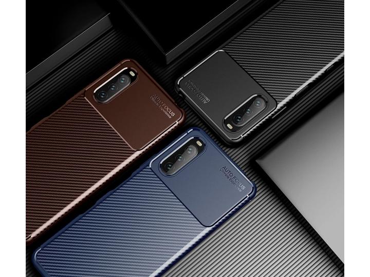 Produktbild Screenguard Sony Xperia 10 III Hülle Carbon Design TPU Case (Sony Xperia 10 III)