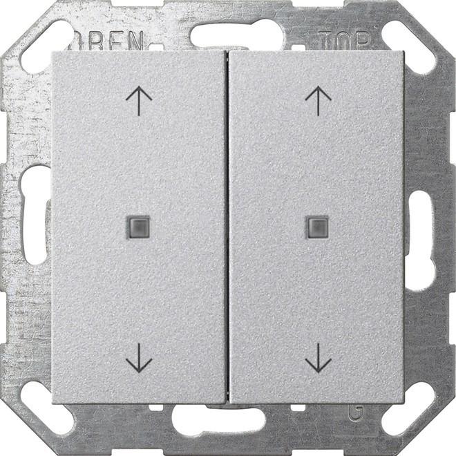 Gira, Interruttore luce, 517426 Pulsante KNX 2f frecce Sys 55 F bilanciere in alluminio