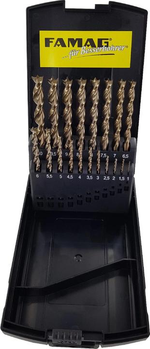 Actual product image Famag Wood twist drill set 19pcs. (6 mm, 1 mm, 6.5 mm, 5.5 mm, 10 mm, 1.5 mm, 7 mm, 3 mm, 5 mm, 8.5 mm, 8 mm, 2.5 mm, 9 mm, 3.5 mm, 4.5 mm, 2 mm, 7.5 mm, 9.5 mm, 4 mm)