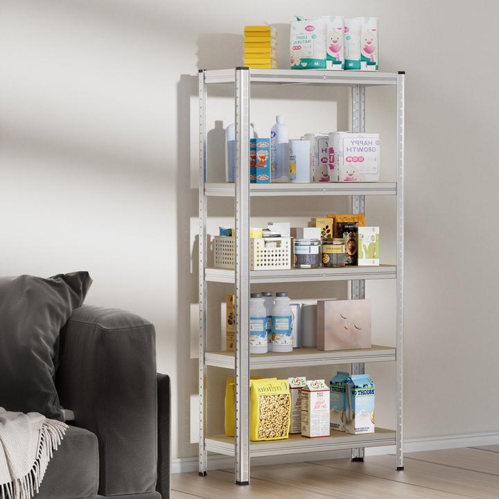 Image du produit Wiltec Étagère Charges lourdes Acier galvanisé 154x75x30cm 875kg Rayonnage emboîtable 5 Niveaux