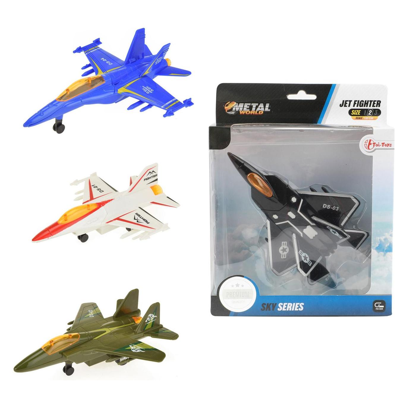 Toi-Toys Intrekbaar Metalen Gevechtsvliegtuig