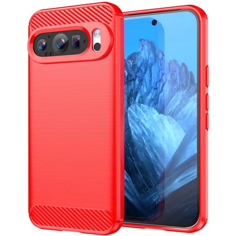 Cover-Discount Google Pixel 9 / 9 Pro - Metall Carbon Look Hülle (Google Pixel 9 Pro Fold, Google Pixel 9), Smartphone H...