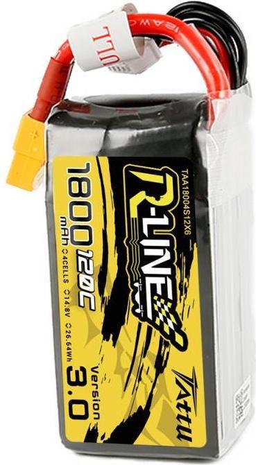Immagine prodotto Tattu Batteria RC LiPo 1800 mAh 14,8 V 120C R-Line V3.0 (14.80 V, 1800 mAh)