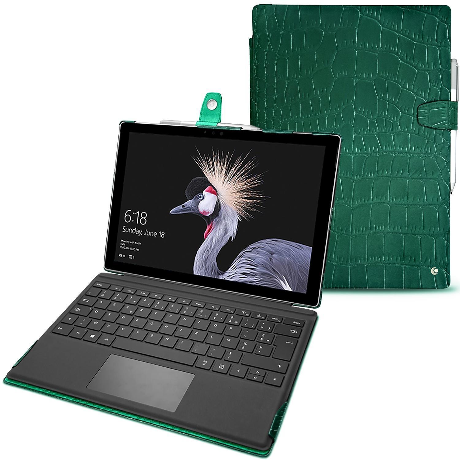 Noreve Lederschutzhülle (Surface Pro (2017)), Tablet Hülle, Grün