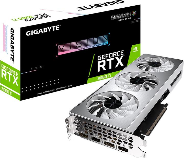 Actual product image Gigabyte GeForce RTX 3060 Ti Vision OC LHR (8 GB)