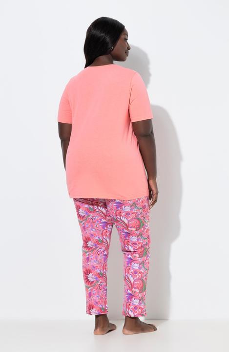 Produktbild Ulla Popken Pyjama, Blüten, Rundhals, Halbarm (42, 44)