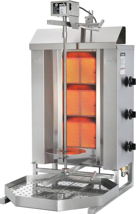 Produktbild Potis Dönergrill Gyrosgrill Vertikalgrill Gyros-Drehspiess 8.400 W Progangas