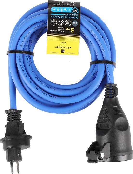 Produktbild Schönenberger Verlängerungskabel T13 3x1.5mm 5m blau IP55 (5 m, Typ 13)