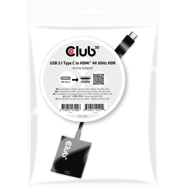 Actual product image Club 3D USB Typ-C zu (HDMI, 10 cm)
