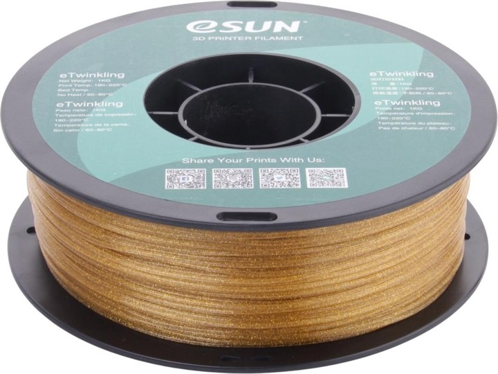 Productafbeelding eSUN ETWINKLING 1,75mm GOUD 1kg 3D FILAMENT (PLA, 1.75 mm, 1000 g, Goud)