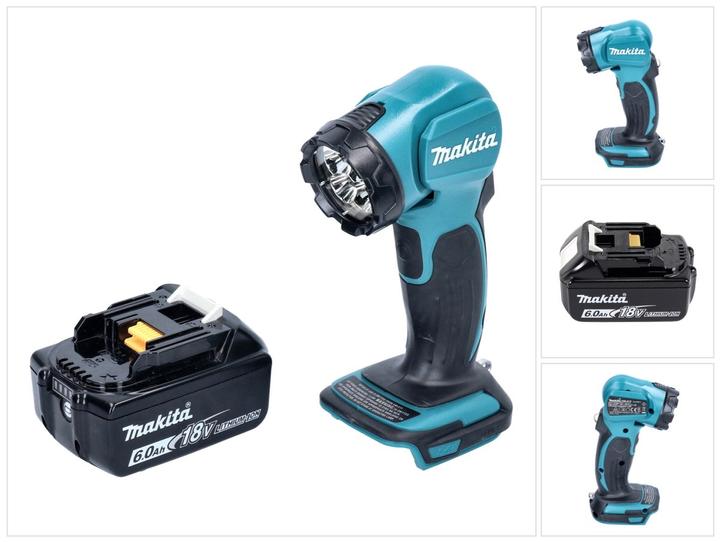1x Makita DEADML 815 LED Akku Handleuchte, 1x Makita BL 1860 B 18 V 6,0 Ah Akku