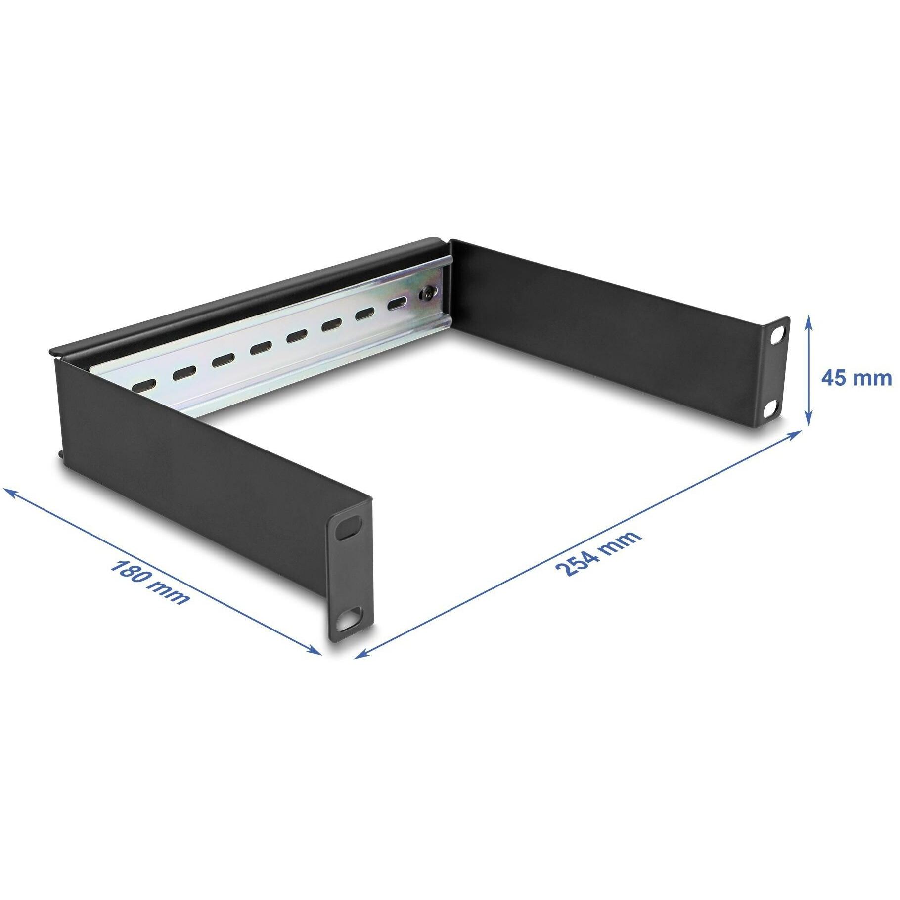 Thumbnail - Delock 25,40cm (10") Hutschienenpanel 1 HE schwarz, Serverschrank Zubehör, Schwarz