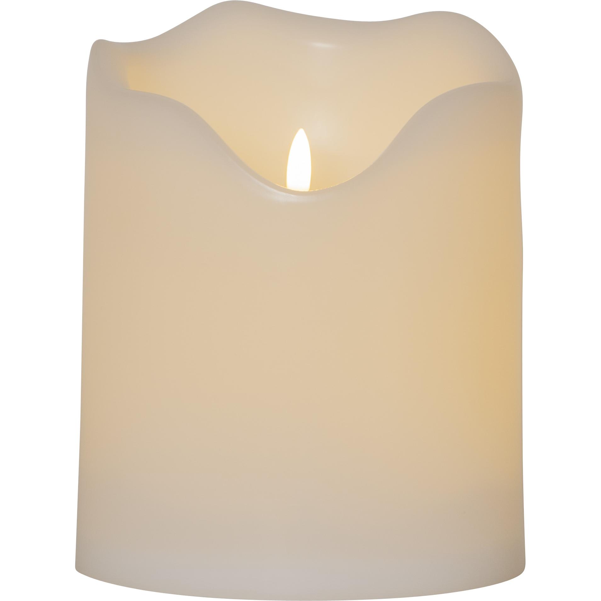 Star Trading, LED Kerzen, LED-Kerze Pillar Flamme Grand 16 cm x 20 cm, Weiss (1 x)