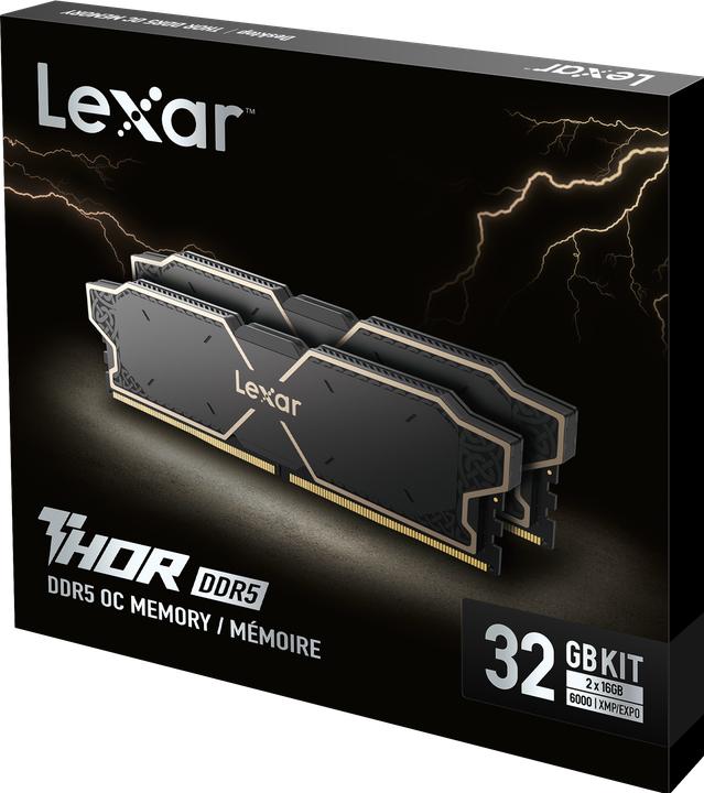 Actual product image Lexar Thor OC (2 x 16GB, 6000 MHz, DDR5 RAM, U-DIMM)