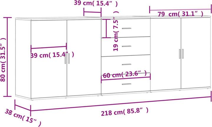 Image du produit vidaXL Kelcy (79 x 38 x 80 cm)