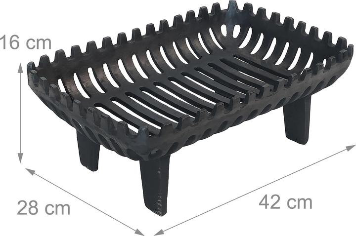 Relaxdays Kaminrost Gusseisen mit Standfüssen