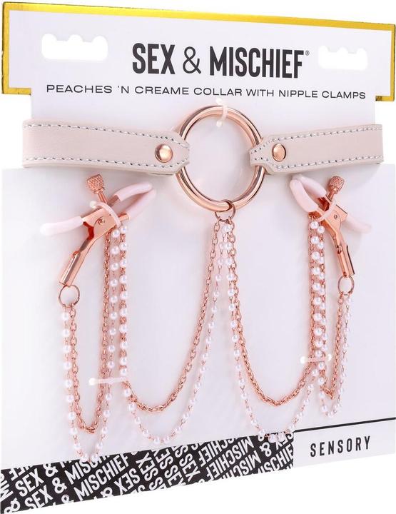 Produktbild Sportsheets peaches ‘n creame collar with nipple clamps