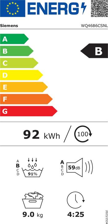 Energie-Label Siemens Asciugatrice a Pompa di Calore iQ700 (9 kg, Wechselbar)
