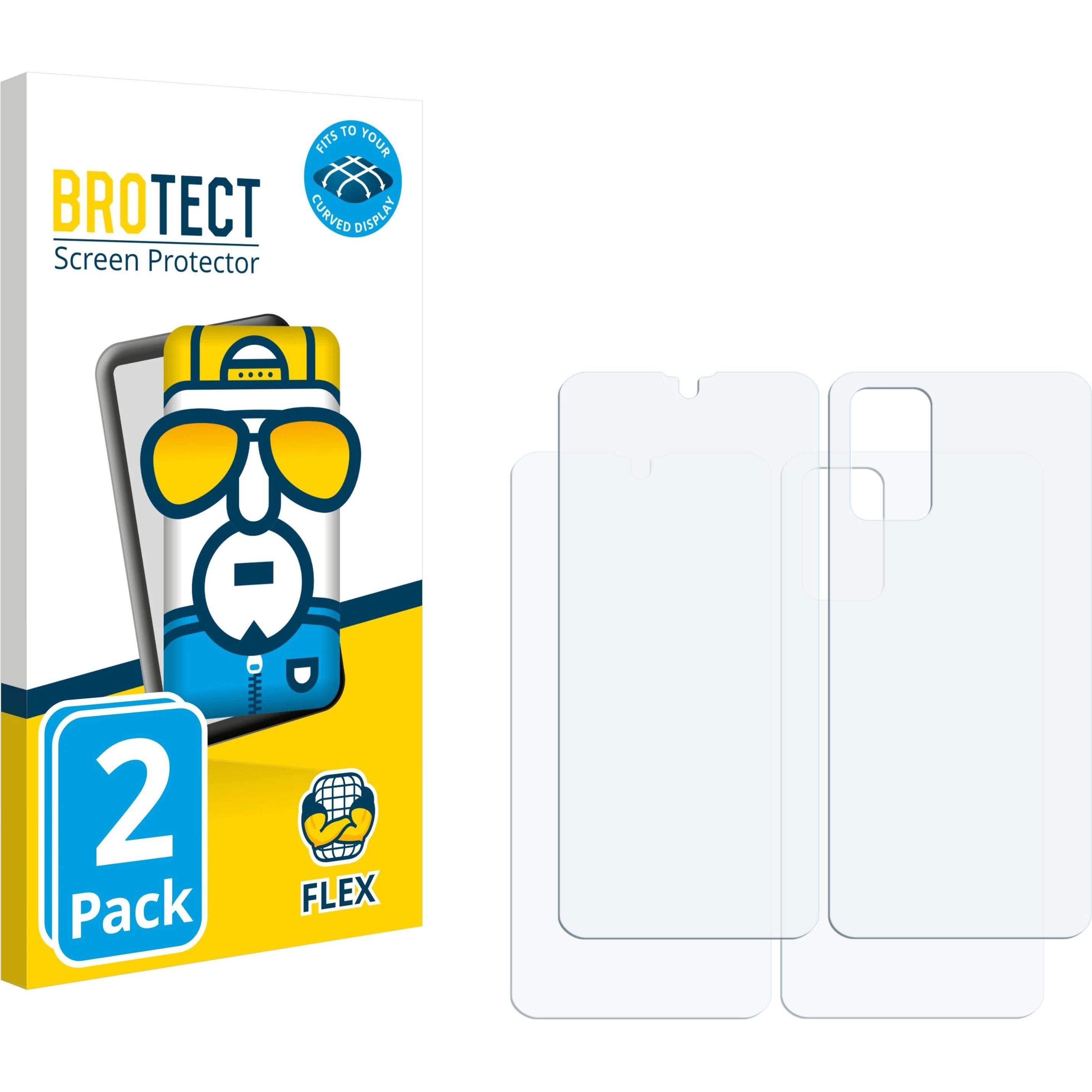 BROTECT Full-Cover Displayschutz (2 Stück, Samsung Galaxy S20+), Smartphone Schutzfolie, Transparent