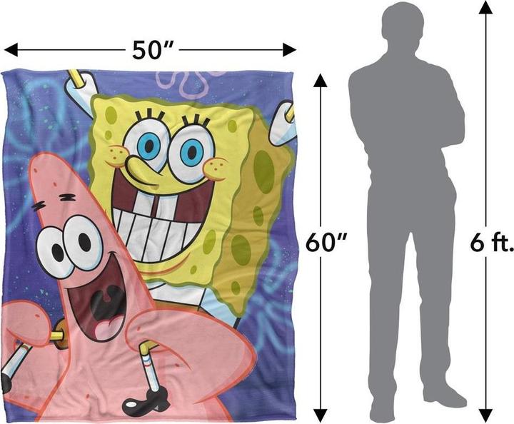 Actual product image Spongebob Squarepants Silky Cropped Patrick Star Supersoft Blanket (152 x 127 cm)