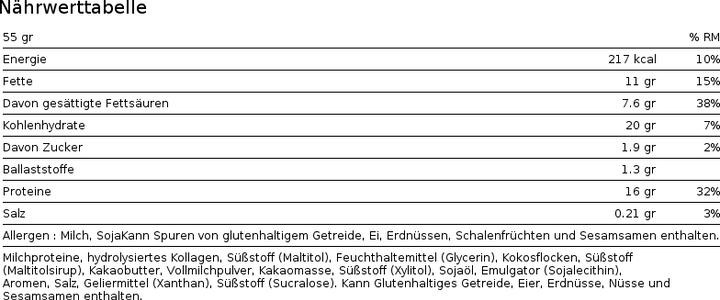 Nährwerte und Zutaten Barebells Soft Protein Bar (Caramel Choco, 12 Stk., 660 g)