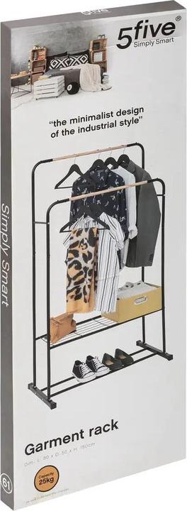 Produktbild 5Five Kleiderständer aus Metall - Schwarz - 80 x 50 x 150 cm