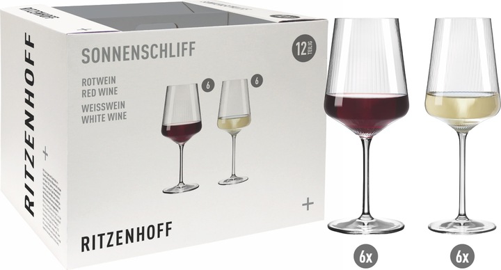 Actual product image Ritzenhoff Sunburst wine glass set of 12 H24 (12 Glasses, Wine glasses set)