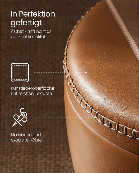 Produktbild Vasagle Hocker mit Stauraum LOM005K01 braun Kunstleder