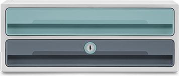 Productafbeelding Cep Ladebox MoovUp met slot mint, grijs DIN A4 liggend met 2 lades (A4)