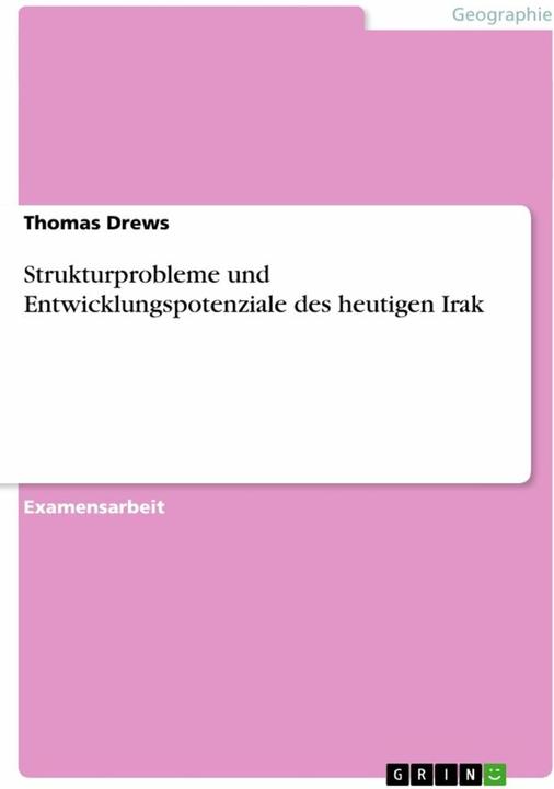 Produktbild Strukturprobleme und Entwicklungspotenziale des heutigen Irak (Deutsch, Thomas Drews, 2007)