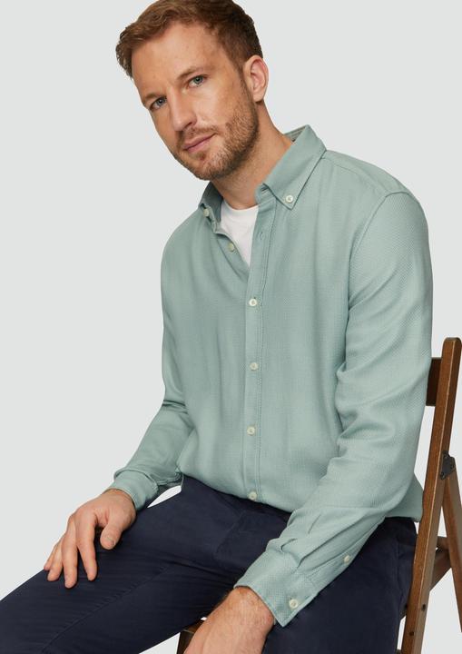 Produktbild S.Oliver Hemd Regular Fit: Strukturiertes Baumwollhemd mit Button-down-Kragen (S)