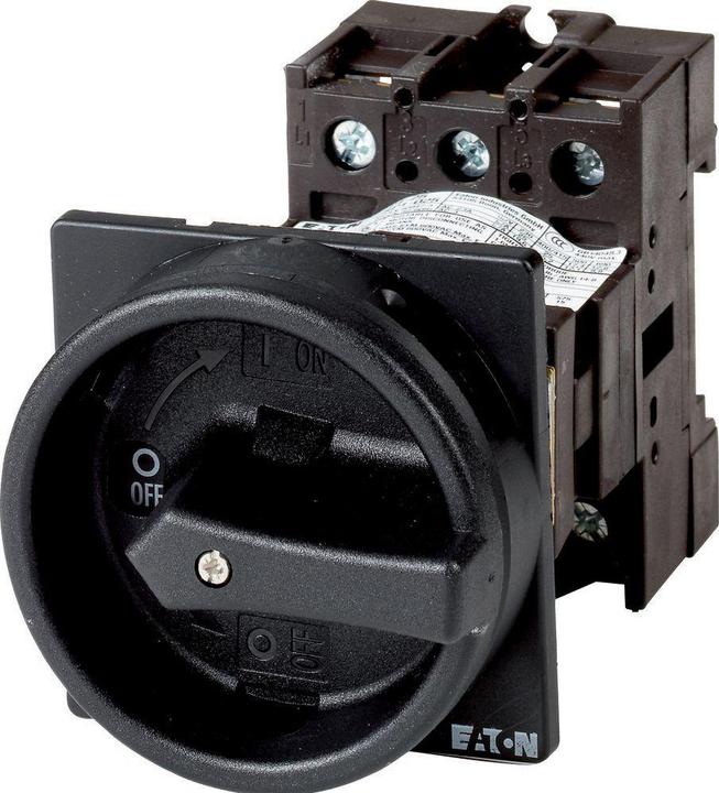 Actual product image Eaton Isolator 25A 3 Pole with black handle