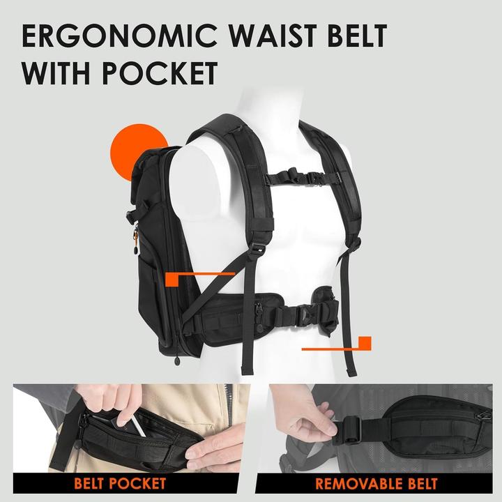 Image du produit Tarion Sac à dos professionnel étanche avec compartiment pour ordinateur et accès latéral (Sac à dos photo, 19 l)