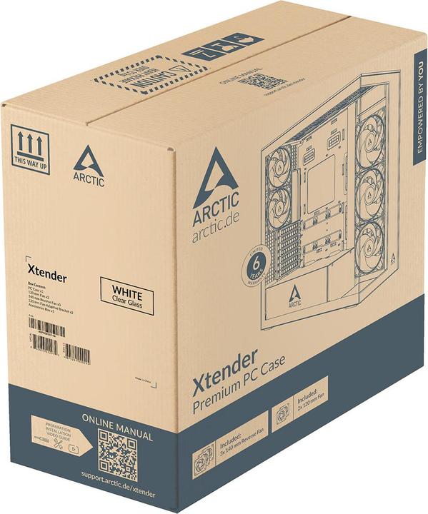 Produktbild Arctic Cooling PC-Gehäuse ACPCC00014A White, Unterstützte Mainboards (ATX, E-ATX)