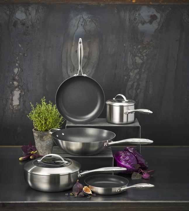 Immagine prodotto Scanpan Pentola con coperchio, profonda-CTX, 26 cm, acciaio, nero, 2 unità (Pirofila + casseruola, Acciaio, Alluminio, 26 x 11.50 cm)