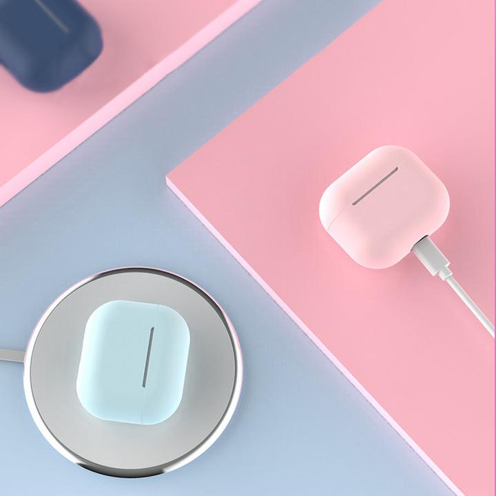 Immagine prodotto Hurtel Custodia per AirPods 3 cover morbida in silicone per cuffie bianca (custodia C) (Borsa per cuffie)