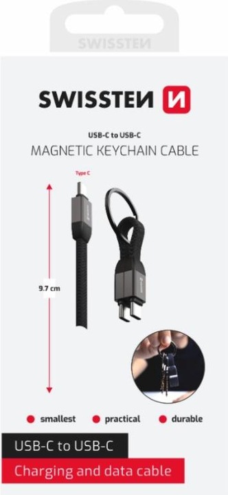 Immagine prodotto Swissten Cavo magnetico portachiavi USB-C / USB-C 9,7 cm (0.10 m, USB 3.0)