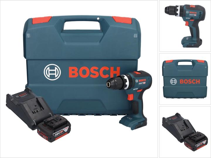 Produktbild Bosch Professional Bosch GSB 18V-55 Professional Akku Schlagbohrschrauber 18 V 55 Nm Brushless + 1x Akku 5,0 Ah + Lade (Ohne externe Stromquelle)