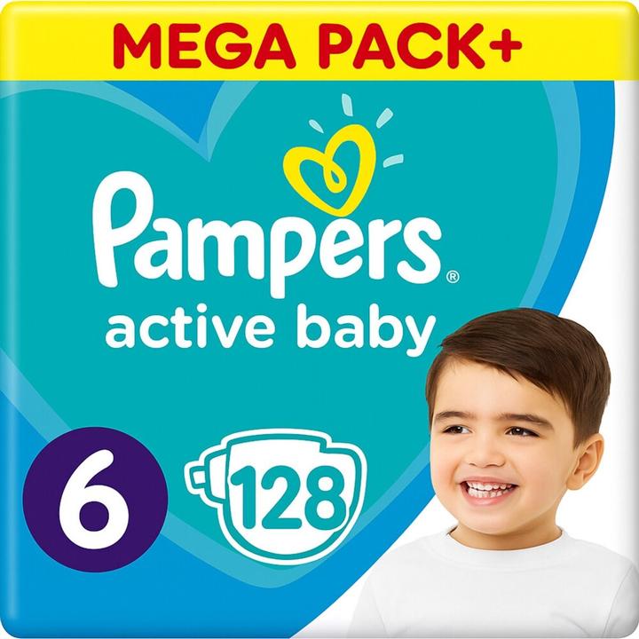 Produktbild Pampers Active Baby (Gr. 6, Monatsbox, 128 Stk.)
